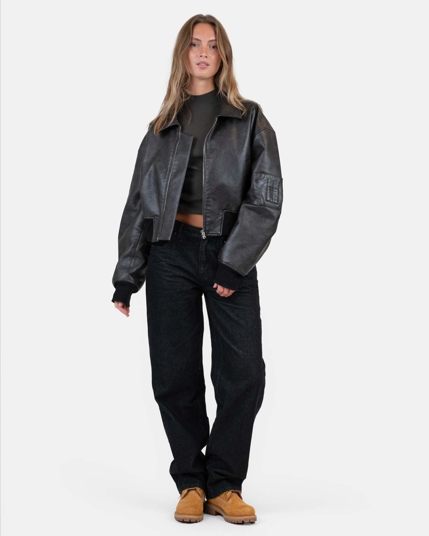 Leather Bomber Jacket Dark Brown | Skagen - clothing.dk